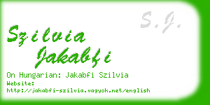 szilvia jakabfi business card